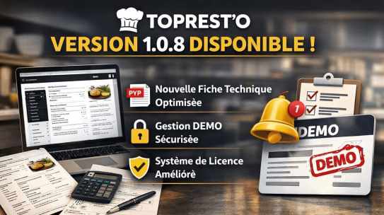 Update : 🚀 TOPREST’O 1.0.8 est disponible !